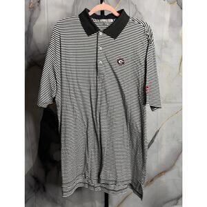 Peter Millar Georgia Bulldogs Black Stripe Polo Size Large